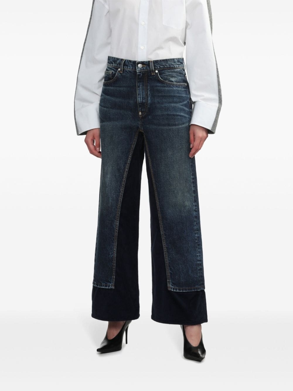 contrasting straight-leg jeans - 3