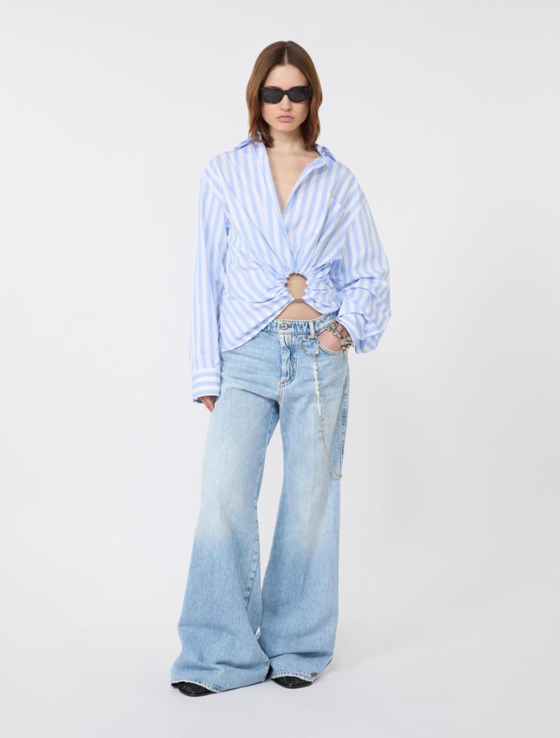 Sportmax Five-pocket flared denim trousers - midnightblue outlook