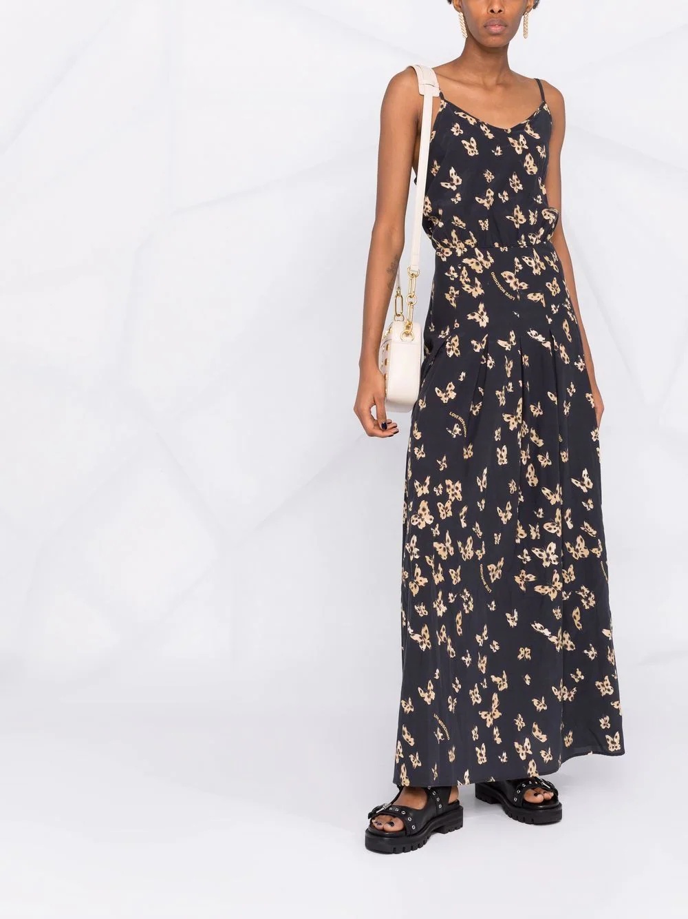 butterfly print maxi dress - 2