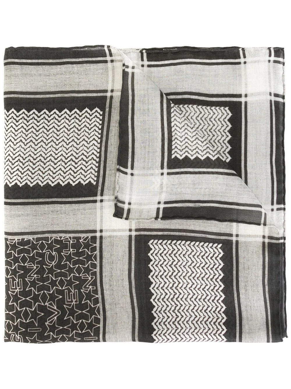 contrast print scarf - 1