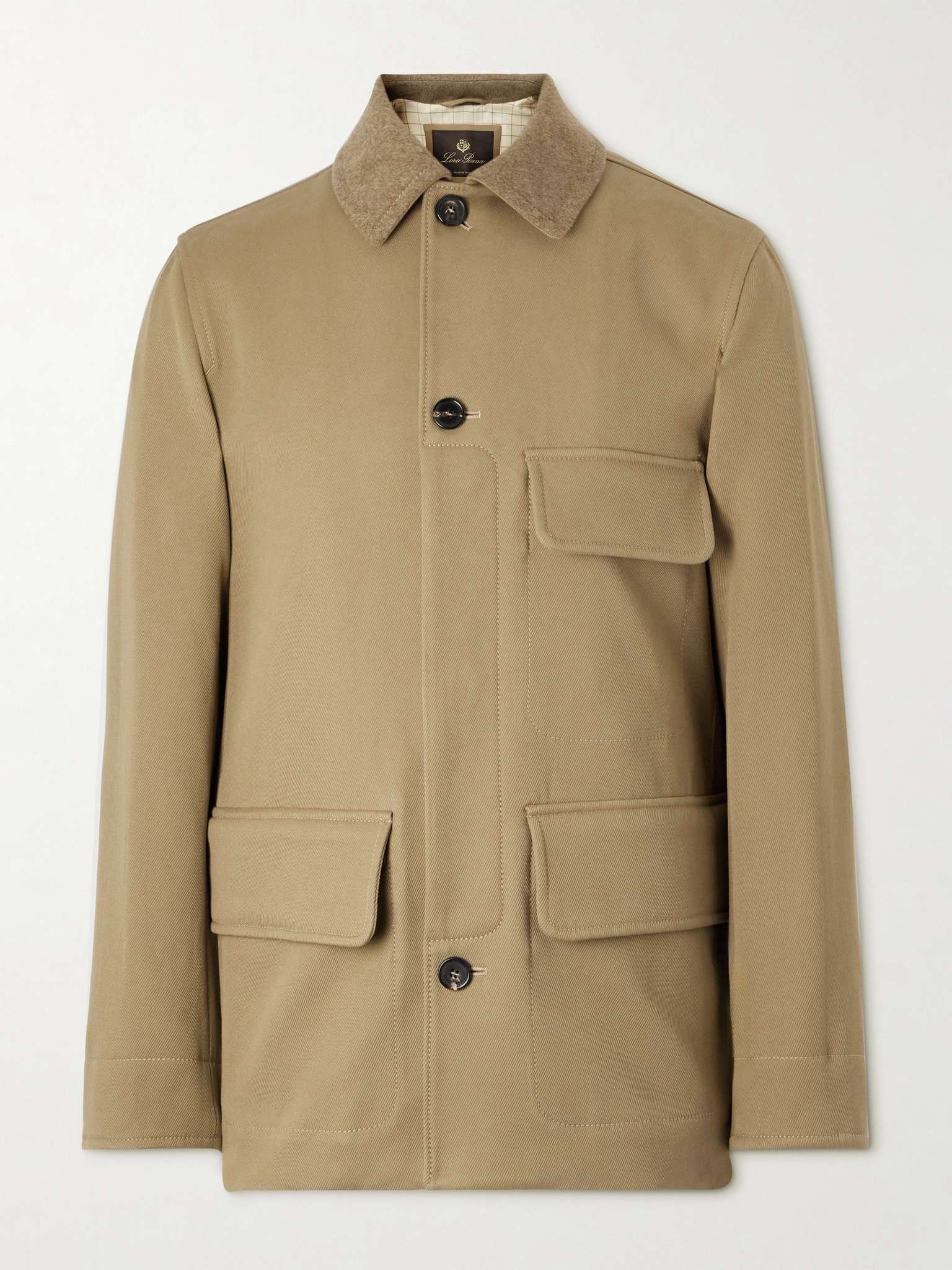 Barth Caban Felt and Leather-Trimmed Cotton-Gabardine Jacket - 1