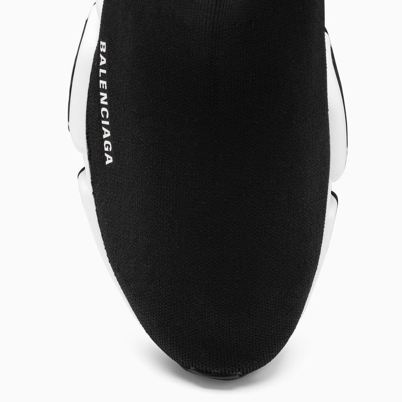 Balenciaga Black Mesh And White Speed Sneakers Men - 3