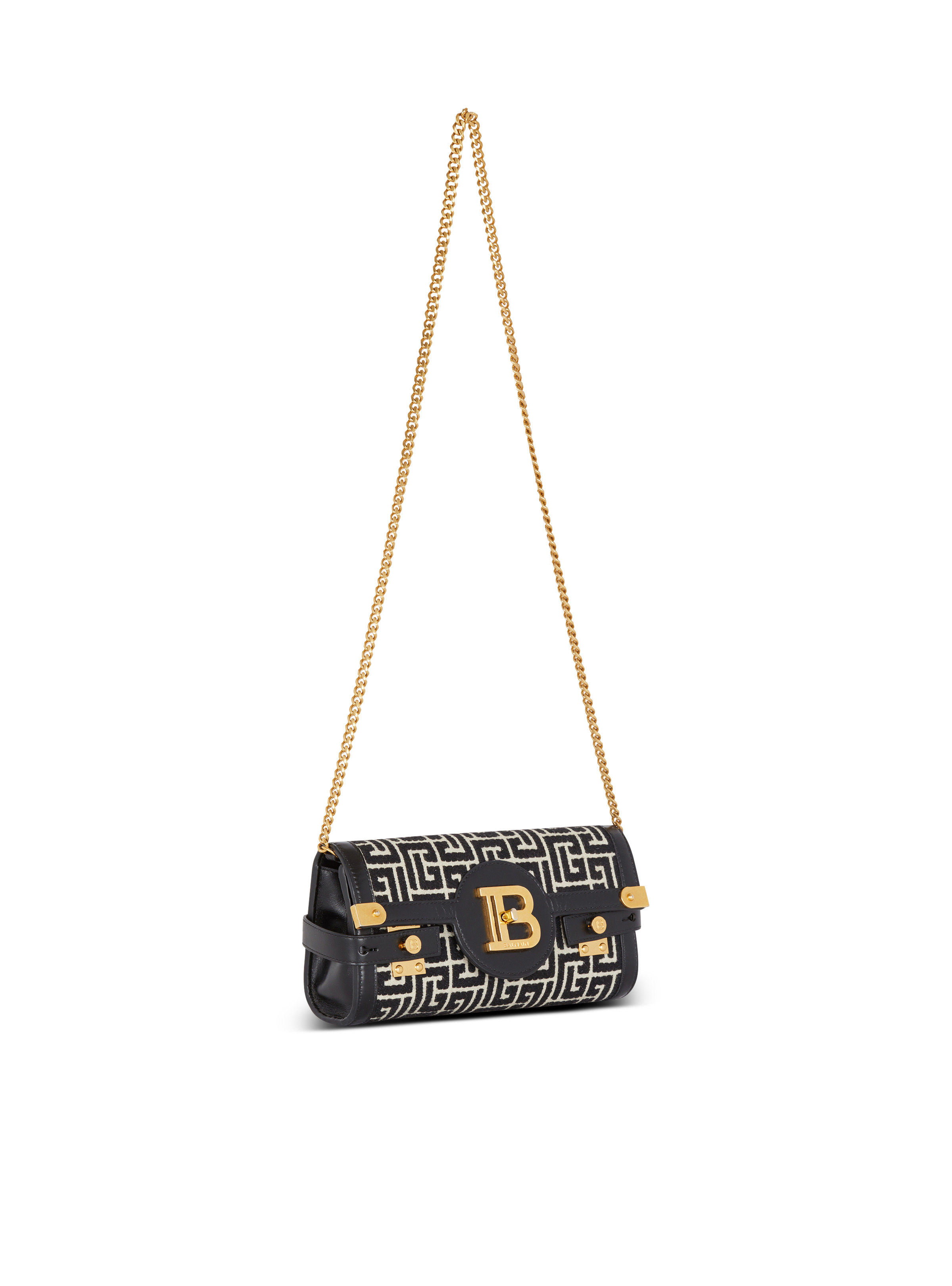 B-Buzz 23 jacquard and leather Clutch bag - 3