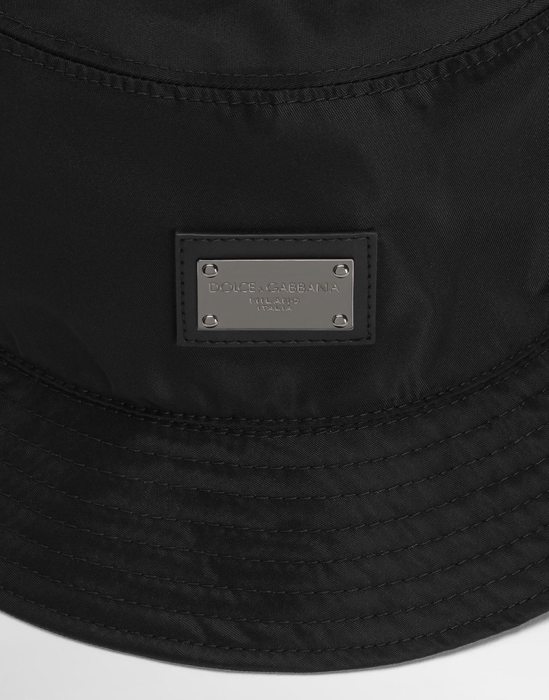 Nylon bucket hat with branded plate 3
