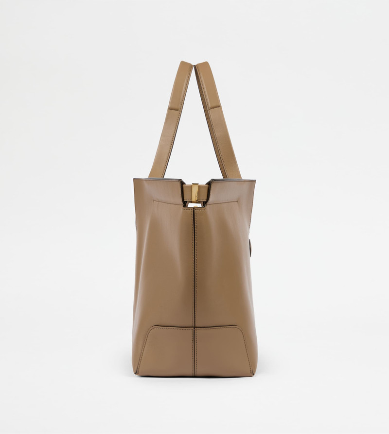 Tod's TOD'S DI BAG FOLIO IN LEATHER MEDIUM-SMALL - BEIGE outlook