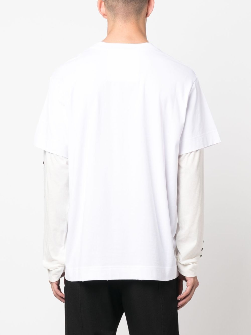 logo-print layered T-shirt - 4