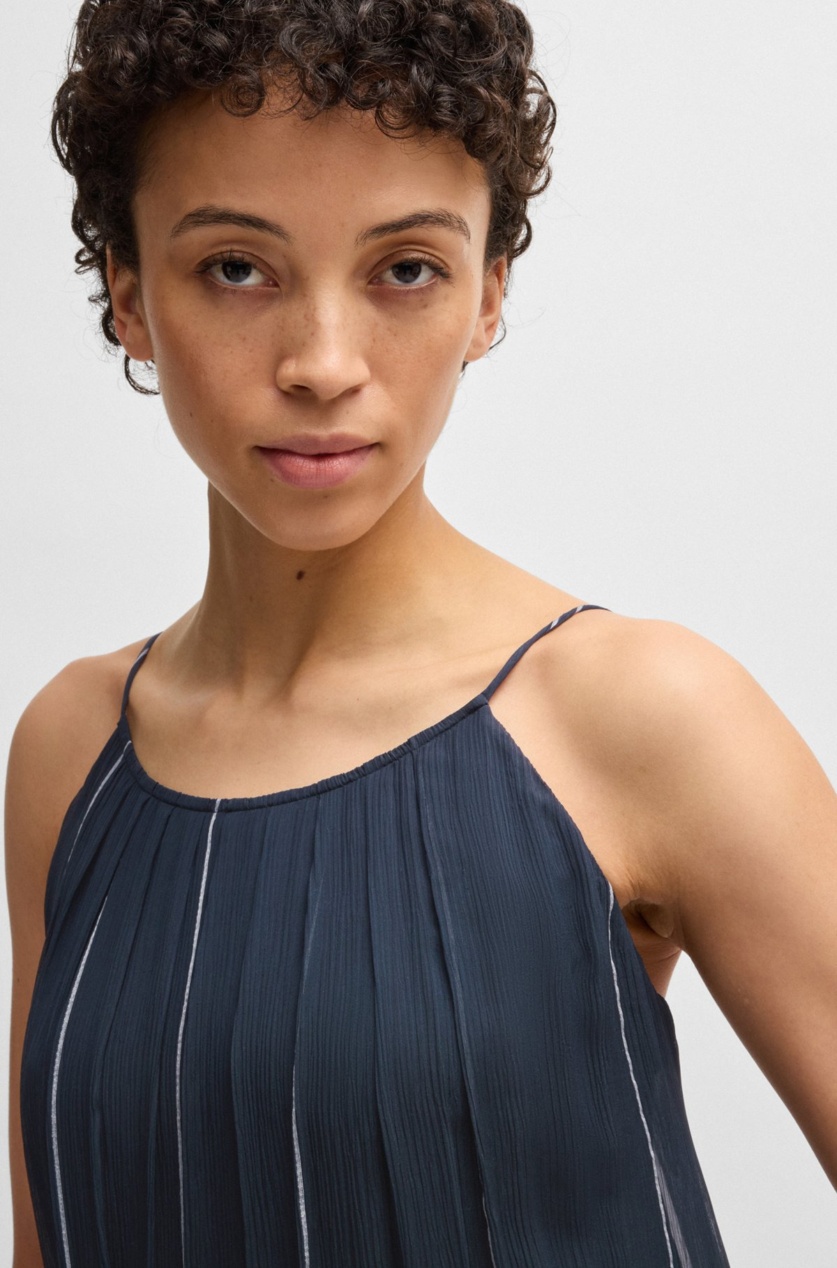 TIERED STRIPED DRESS WITH SILK - 5