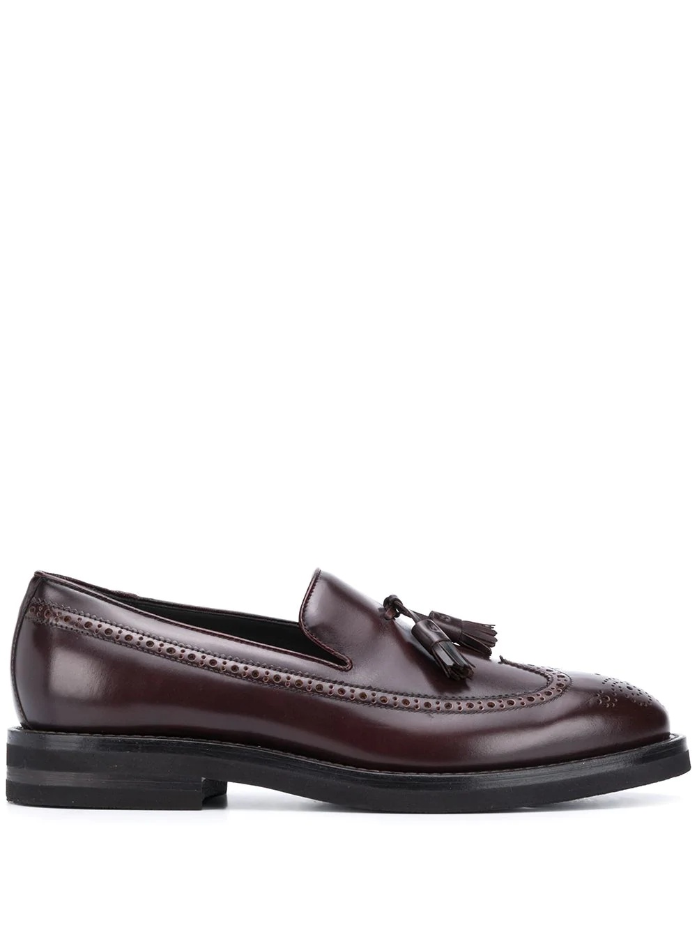 perforated-detail tassel loafers - 1