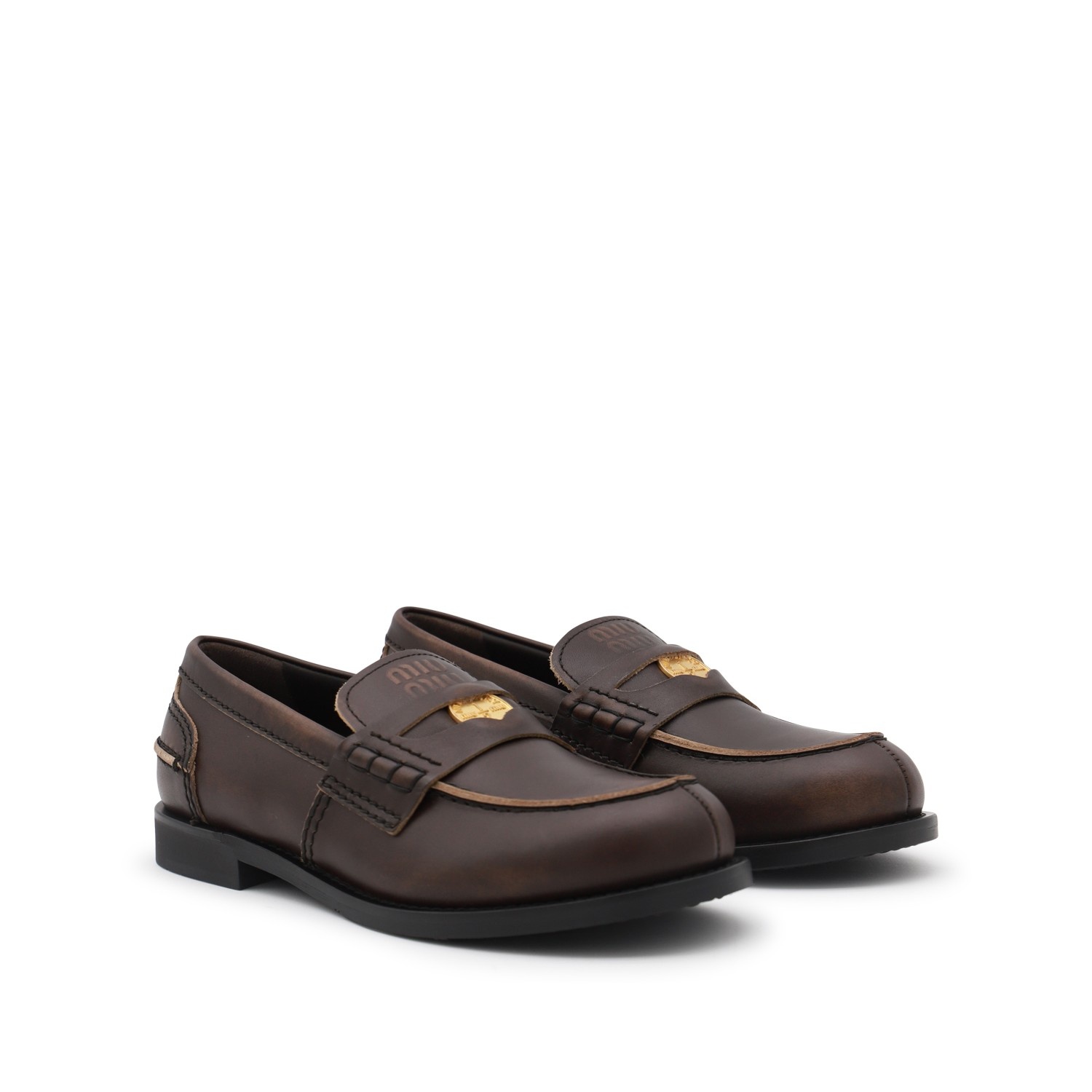 BROWN LEATHER LOAFERS - 3