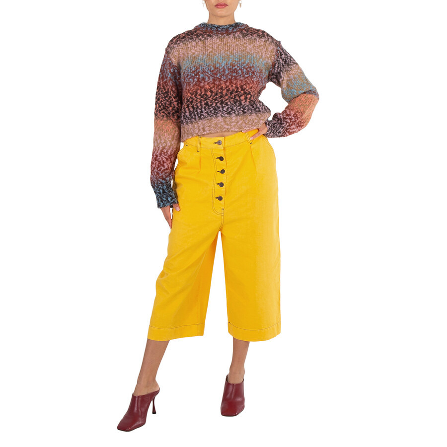 Loewe Yellow Contrast Stitch Culottes - 6