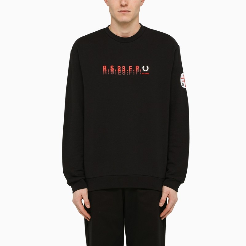 Black crewneck sweatshirt with prints - 1