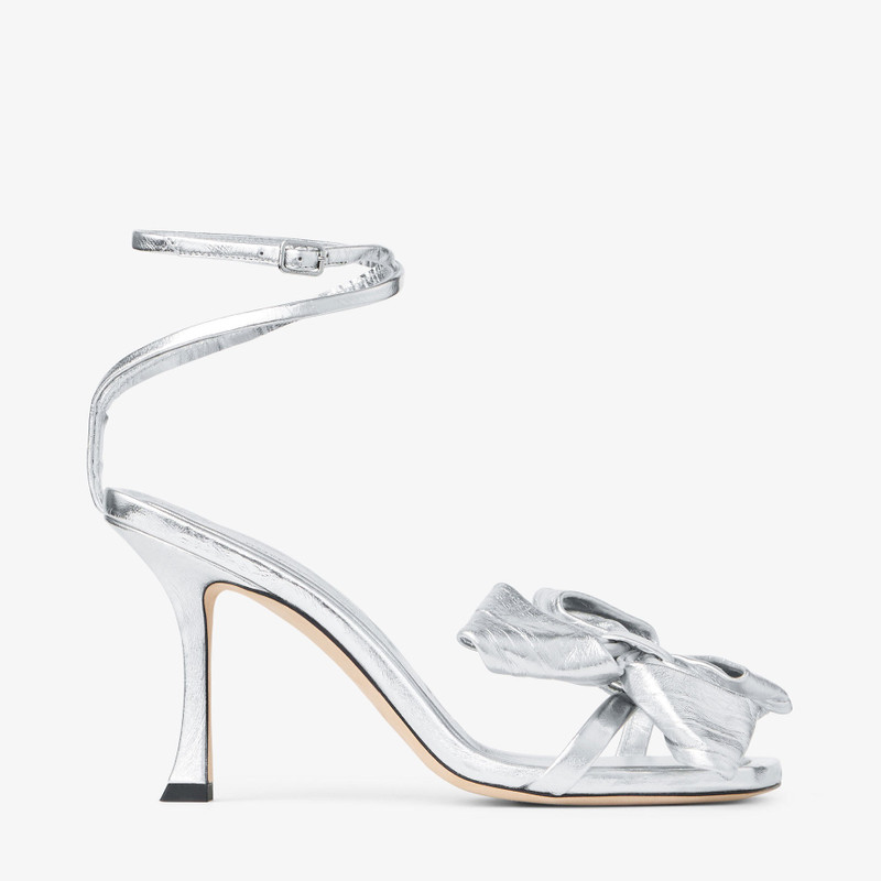 Staz Sandal 90 Silver Vintage Metallic Leather Sandals - 1