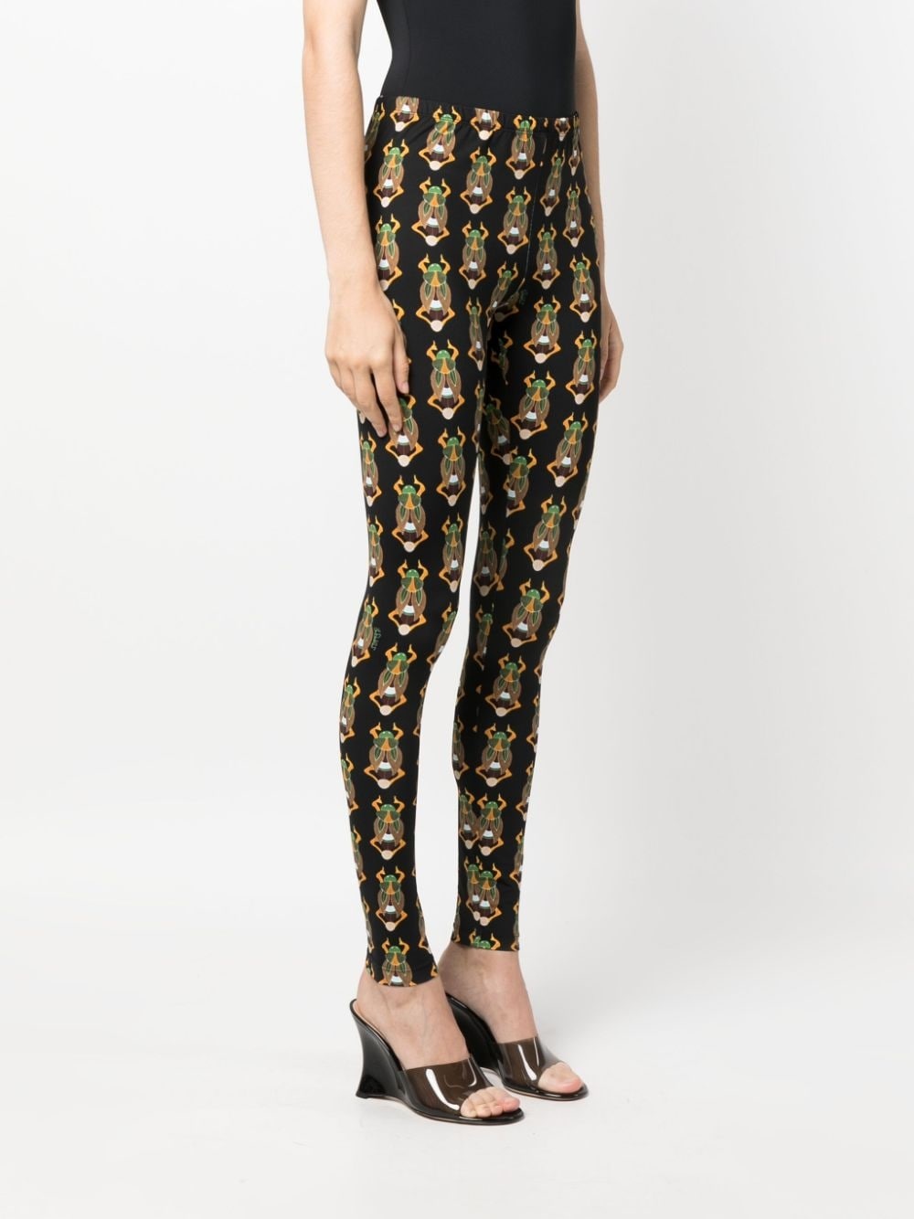 graphic-print elasticated-waist leggings - 3