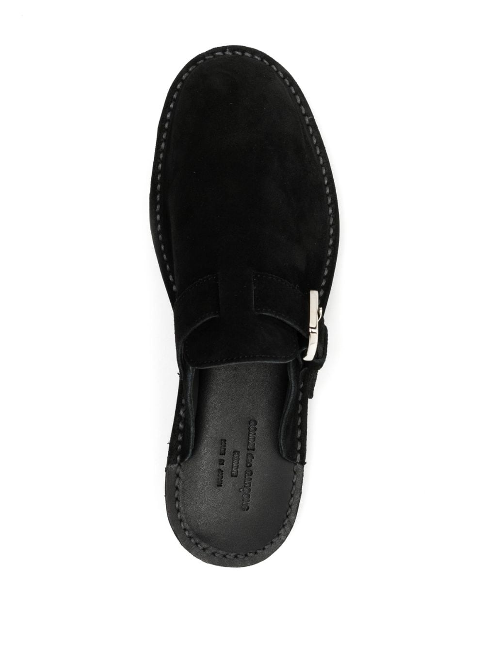 decorative-buckle leather slides - 4