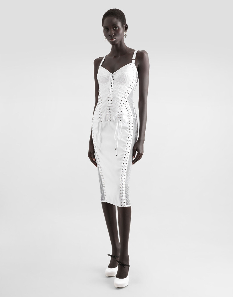 Dolce & Gabbana Calf-length dress with corset detailing outlook