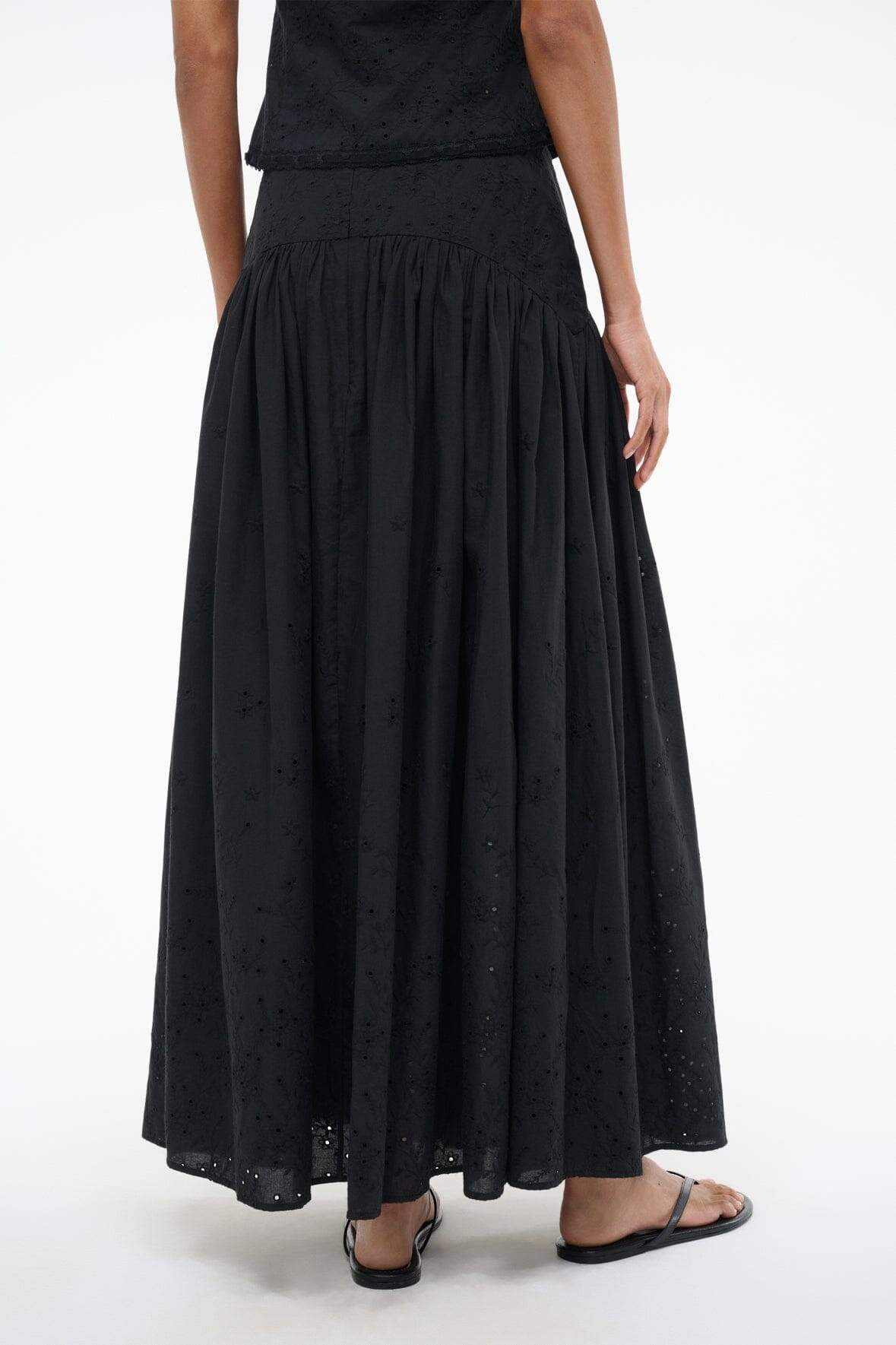 STAUD PROCIDA SKIRT BLACK EYELET - 5