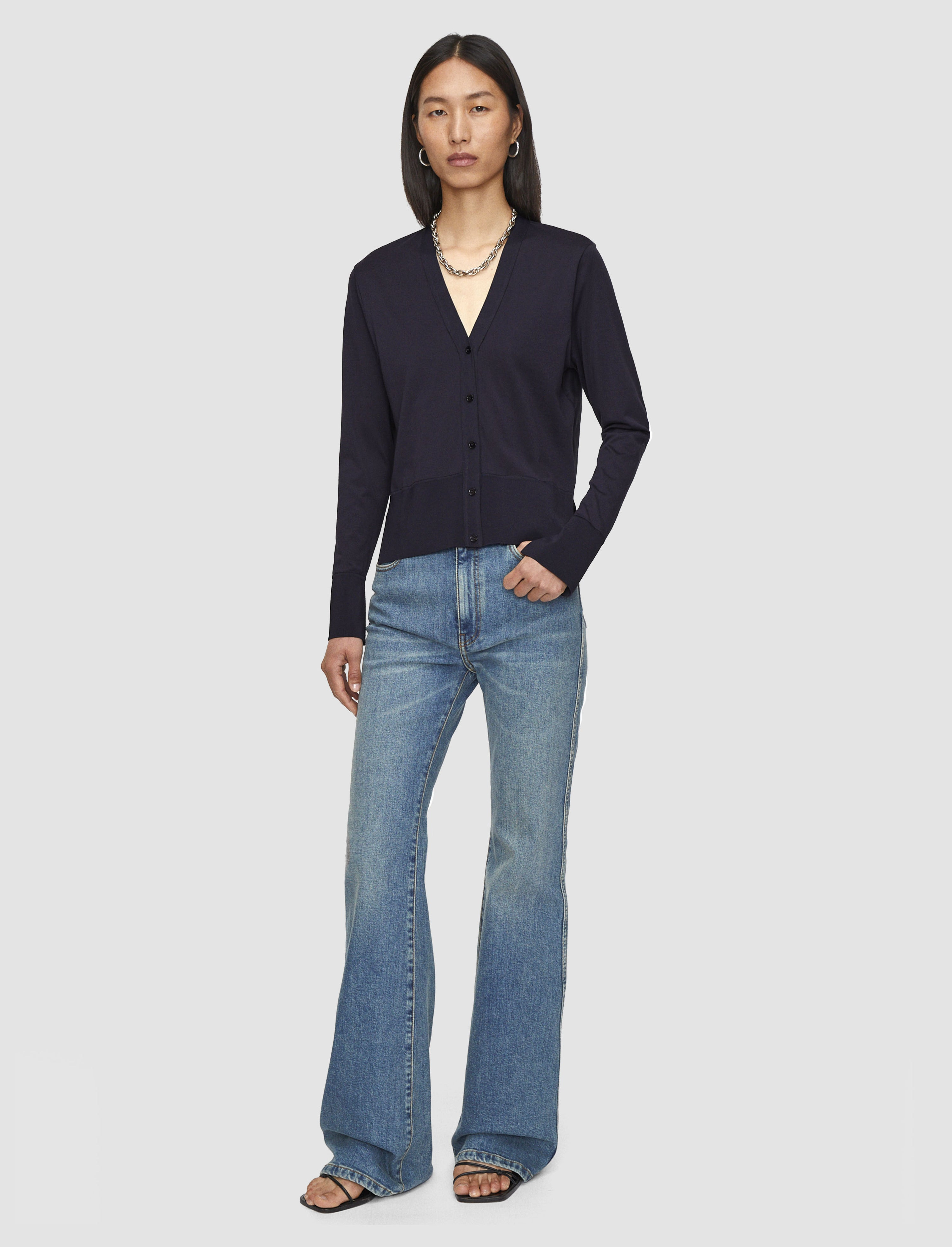 Jersey Habotai Silk Cardigan - 2