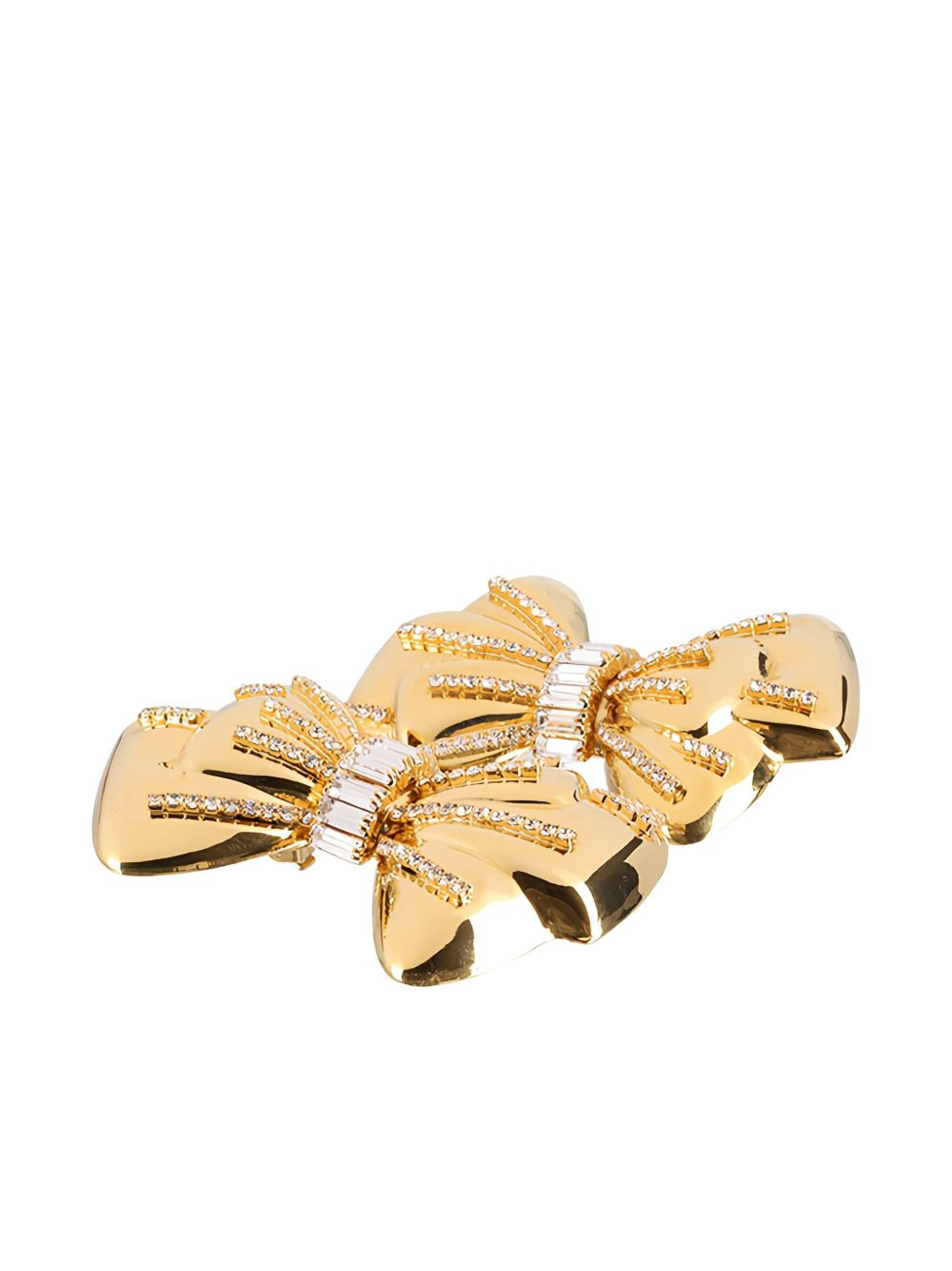 bow crystal earrings - 2