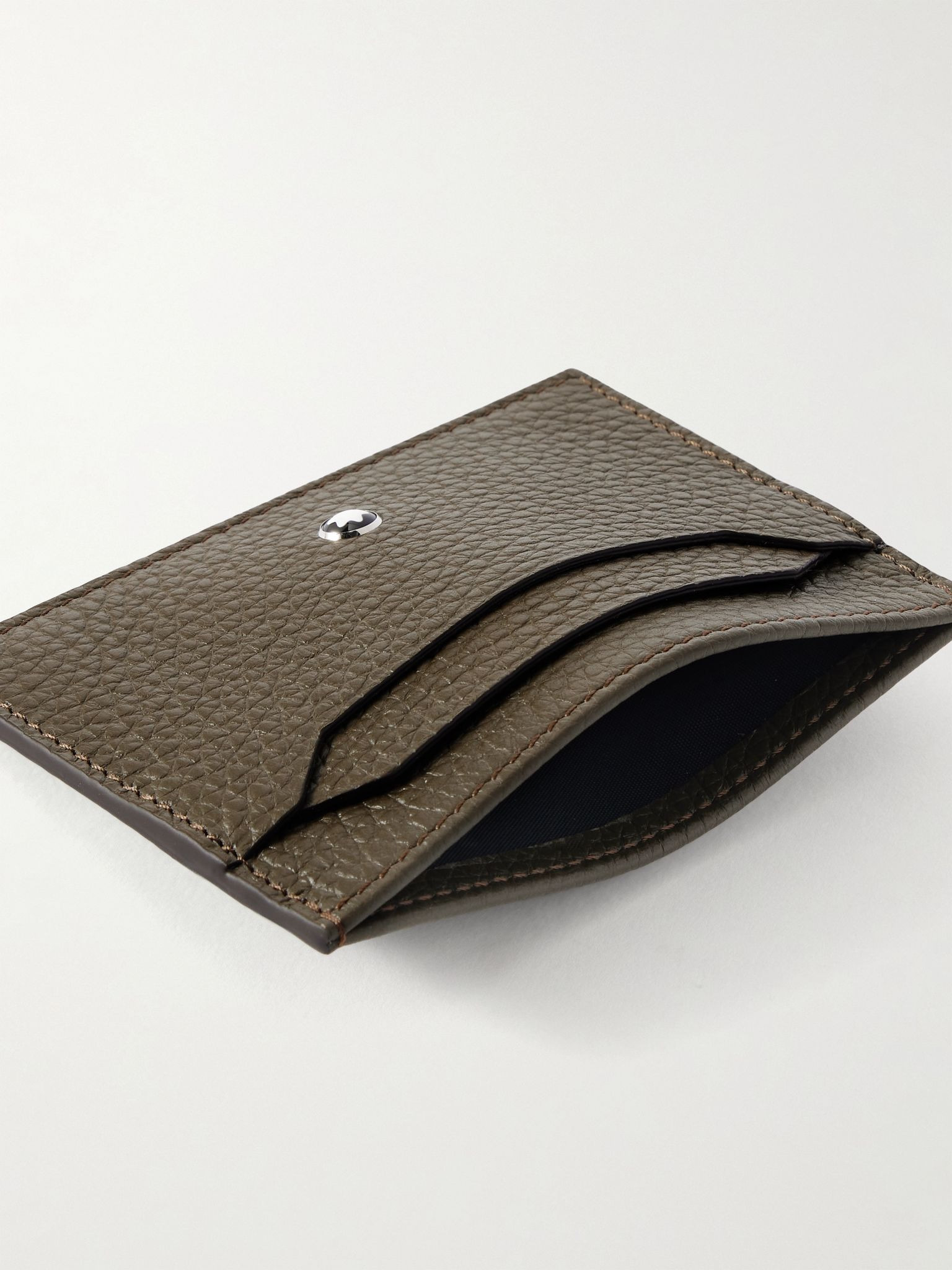 Full-Grain Leather Cardholder Army green - 4
