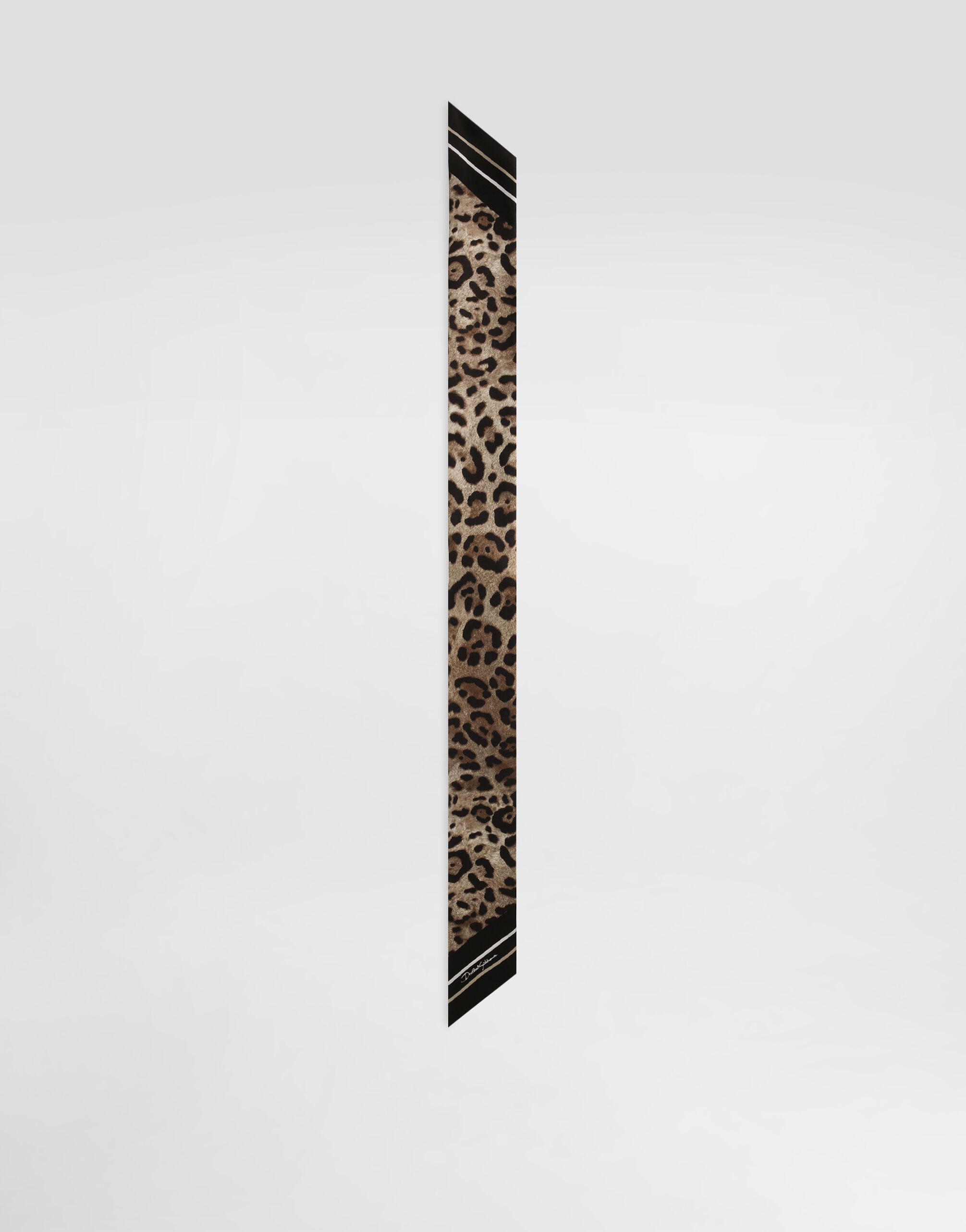 Leopard-print twill headscarf (6x100) - 1