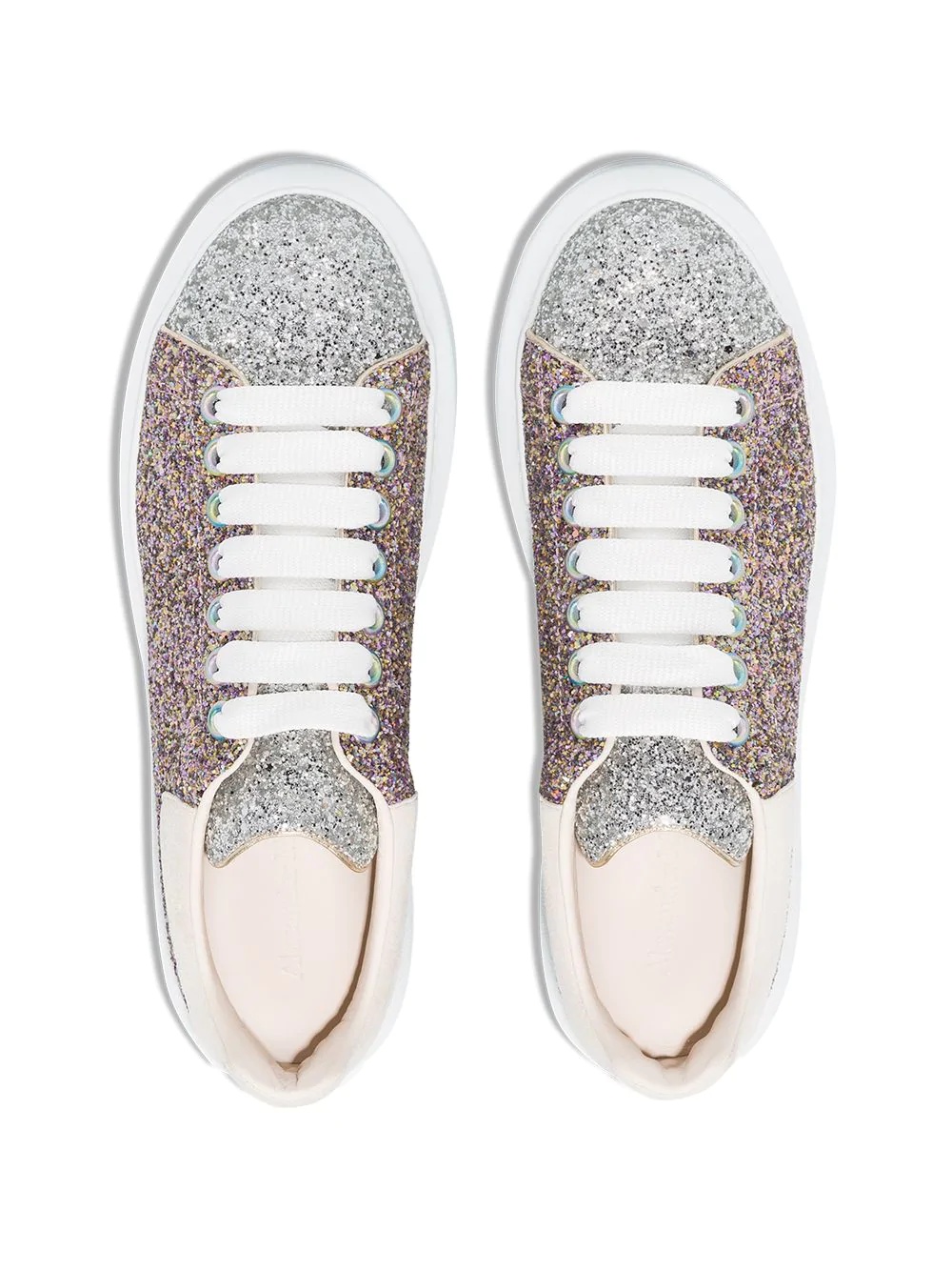 oversized metallic glittered sneakers - 5