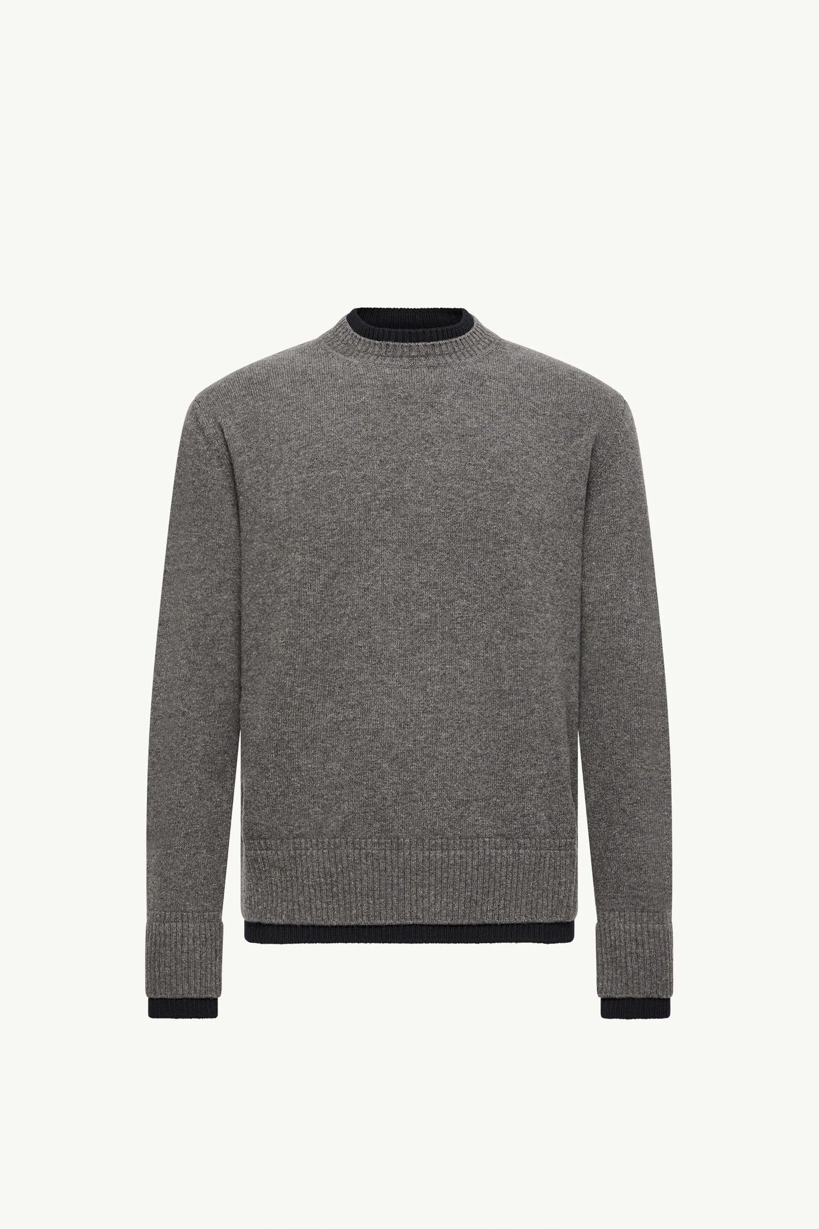 Leather Logo Wool & Cashmere Blend Sweater - 1