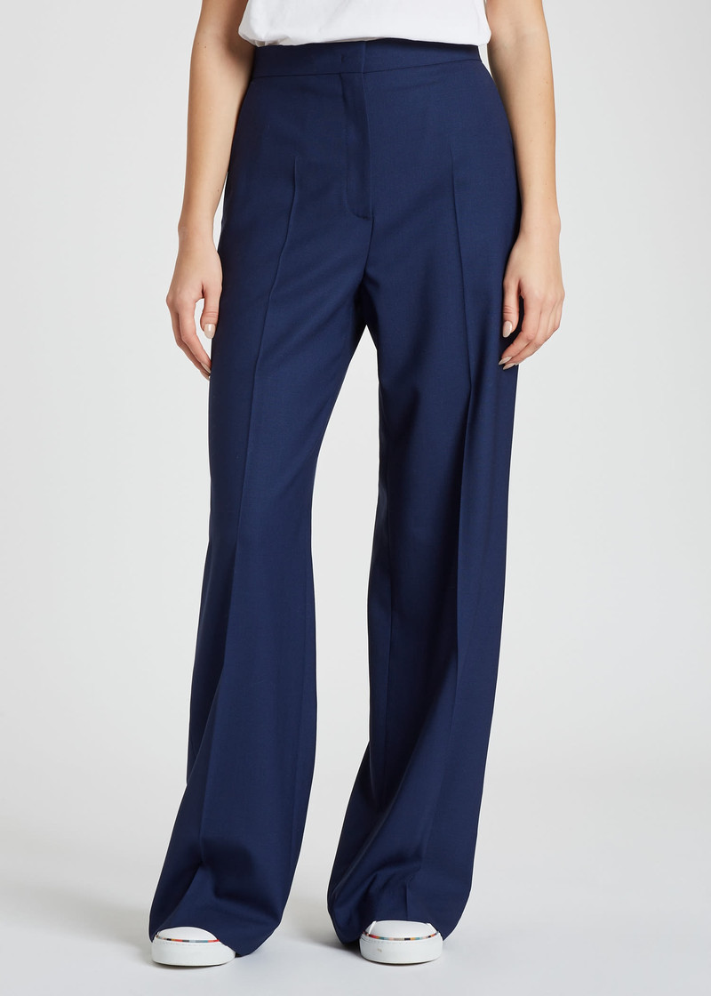 Paul Smith Wool-Hopsack Wide Leg Pants outlook