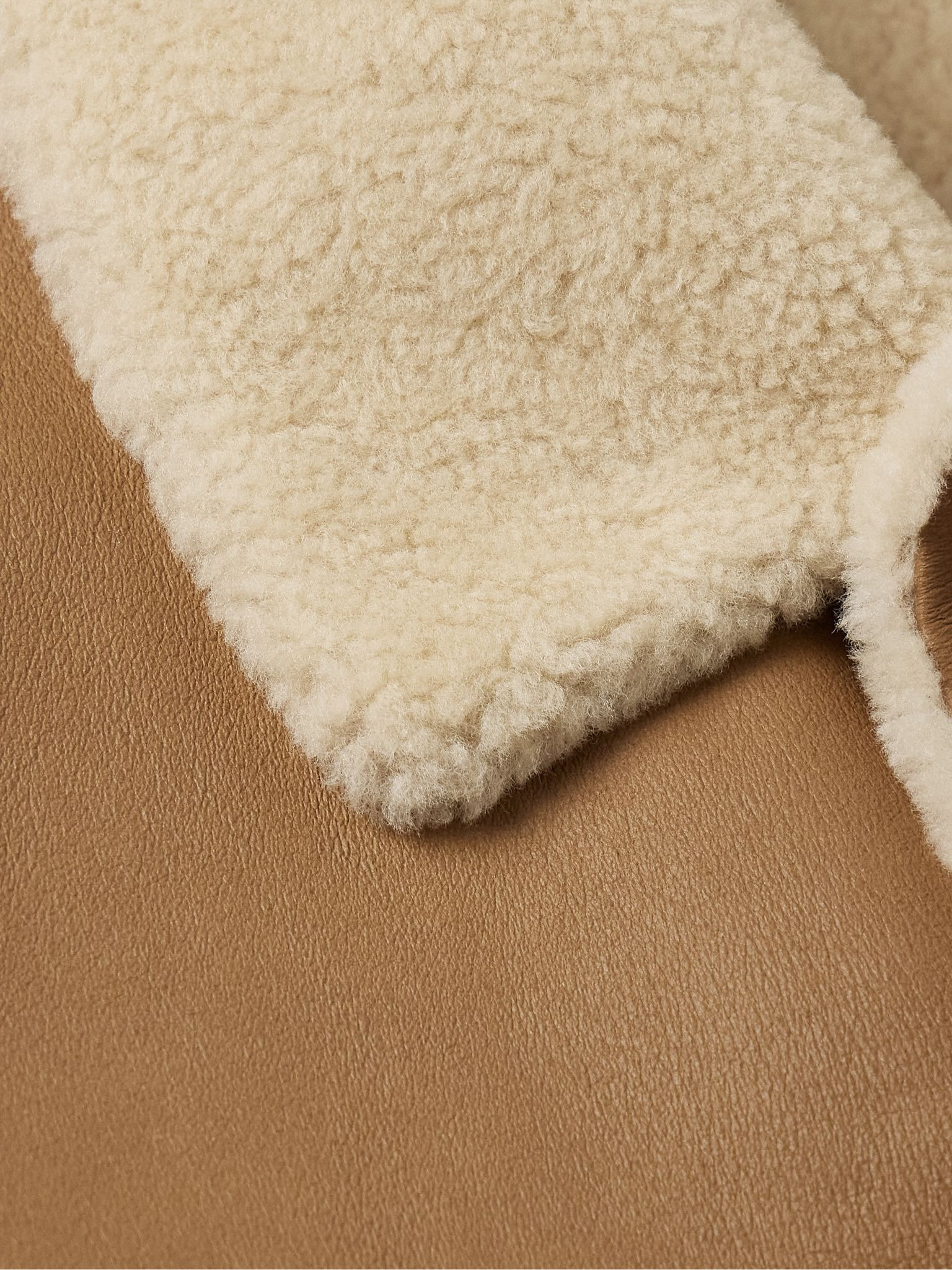 Alberto Shearling Coat Tan - 2