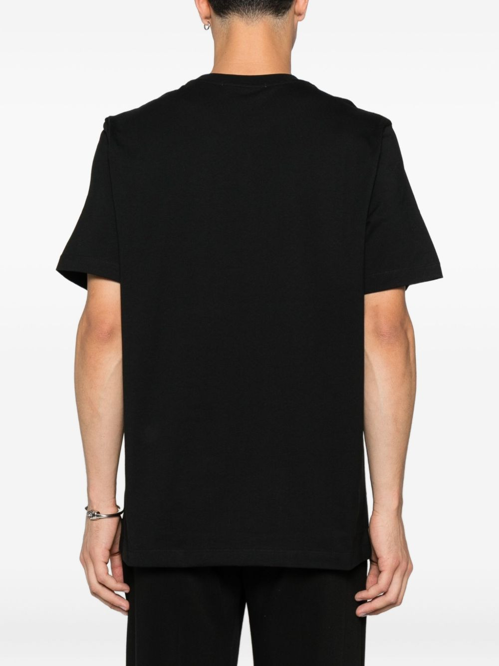 rose-print patch T-shirt - 3