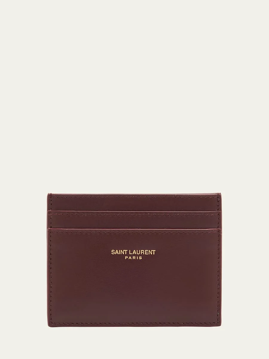 YSL Card Case in Calf Leather - 1