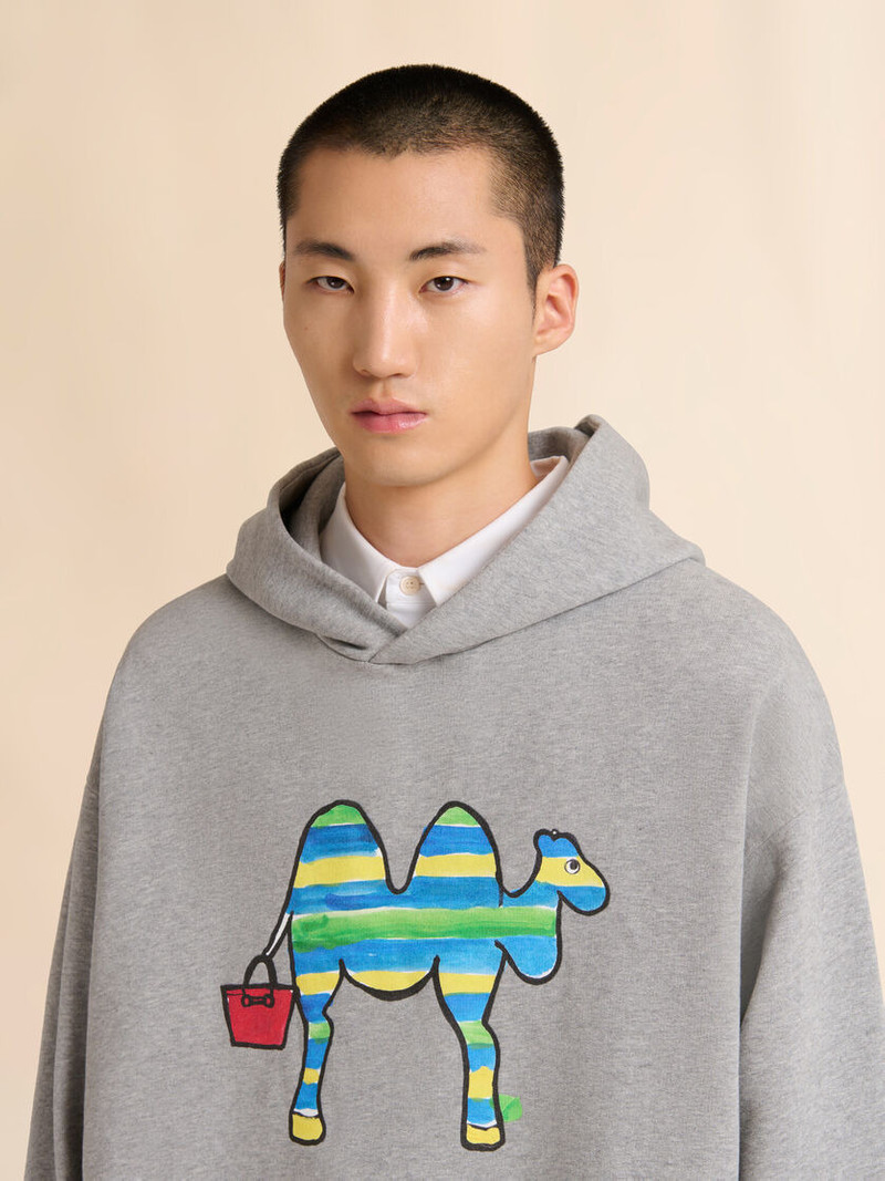 GREY COTTON SWEATSHIRT WITH MARNI ANIMAL ALPHABET PRINT 4