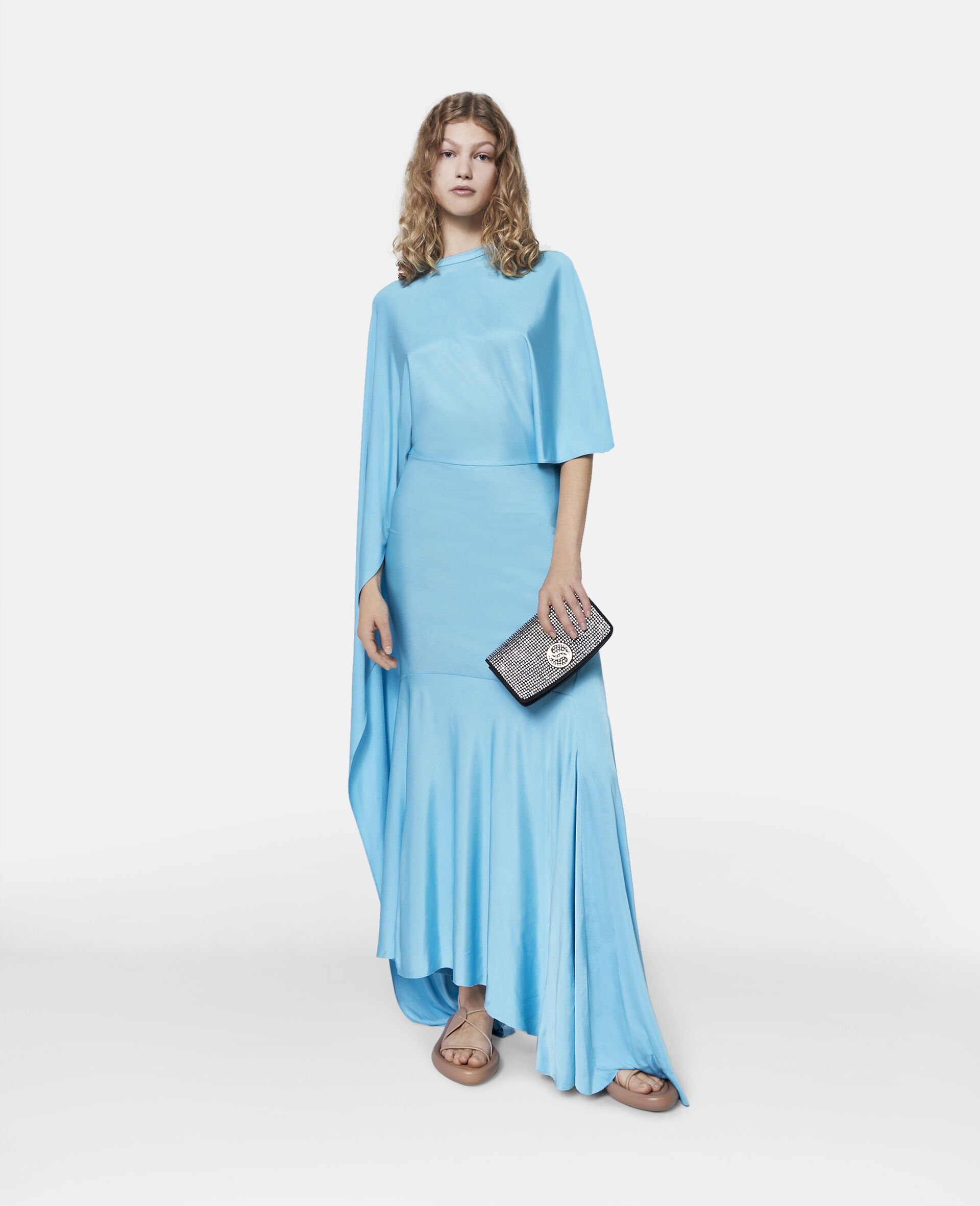 Asymmetric Cape Sleeve Dress - 2