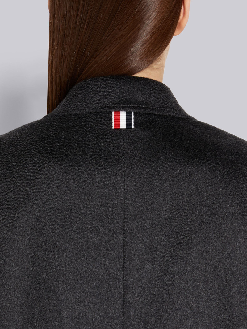 Dark Grey Zibeline Finish Coat Weight Cashmere Single Vent Overcoat 5