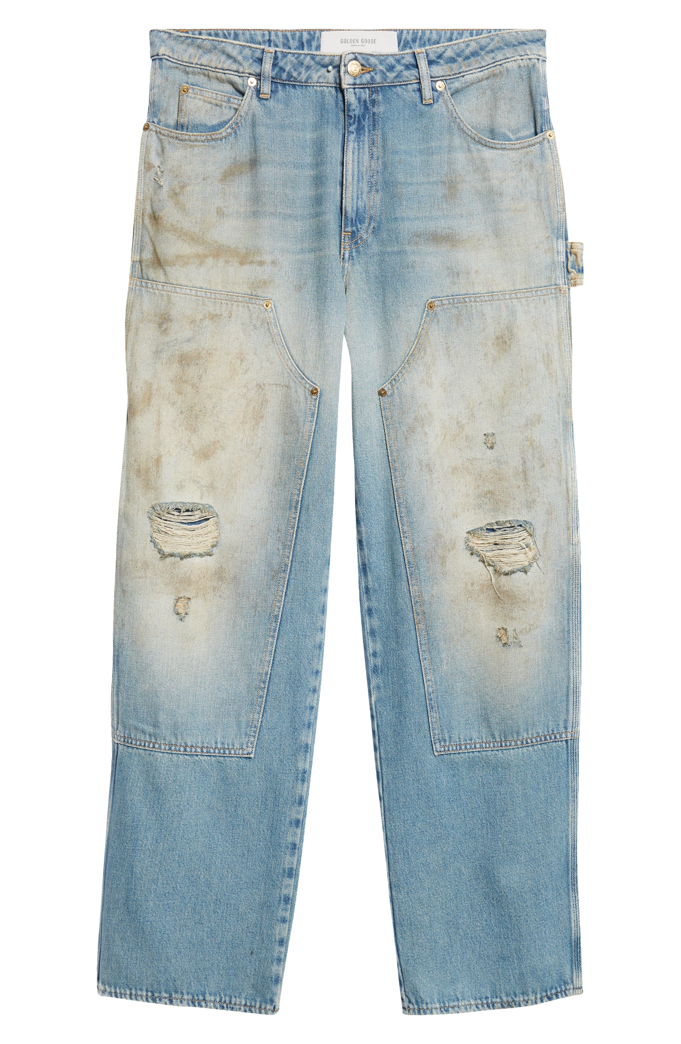 Golden Goose Journey Distressed Sandwashed Carpenter Jeans in Light Blue at Nordstrom - 6