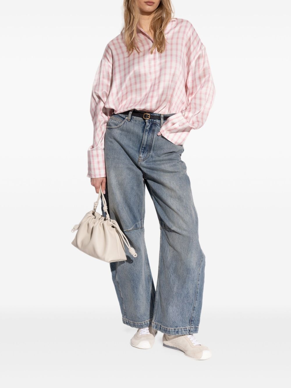 checked silk shirt - 2