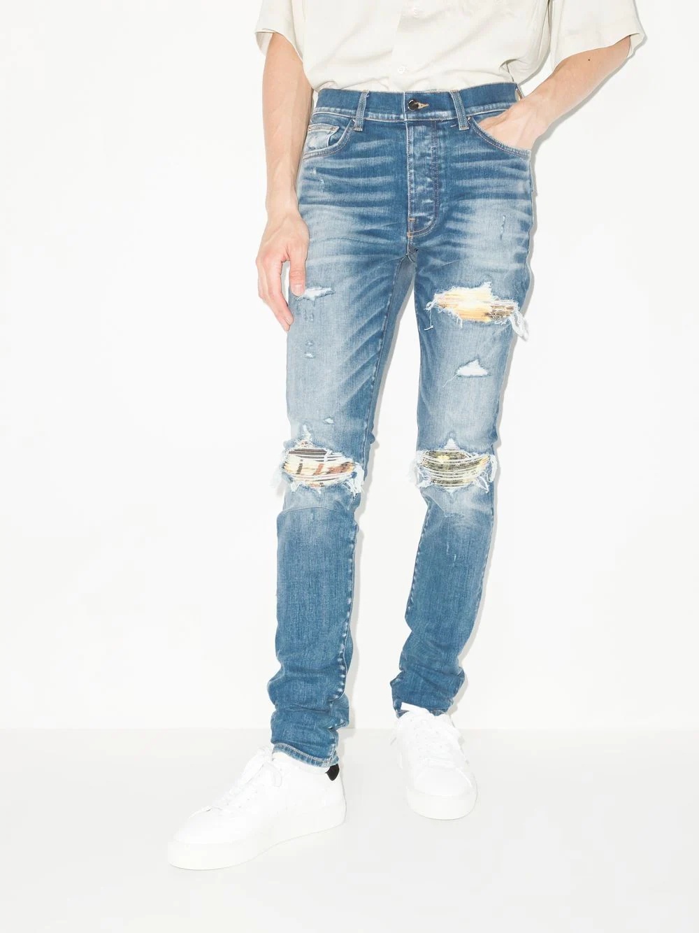 distressed-effect skinny jeans - 2