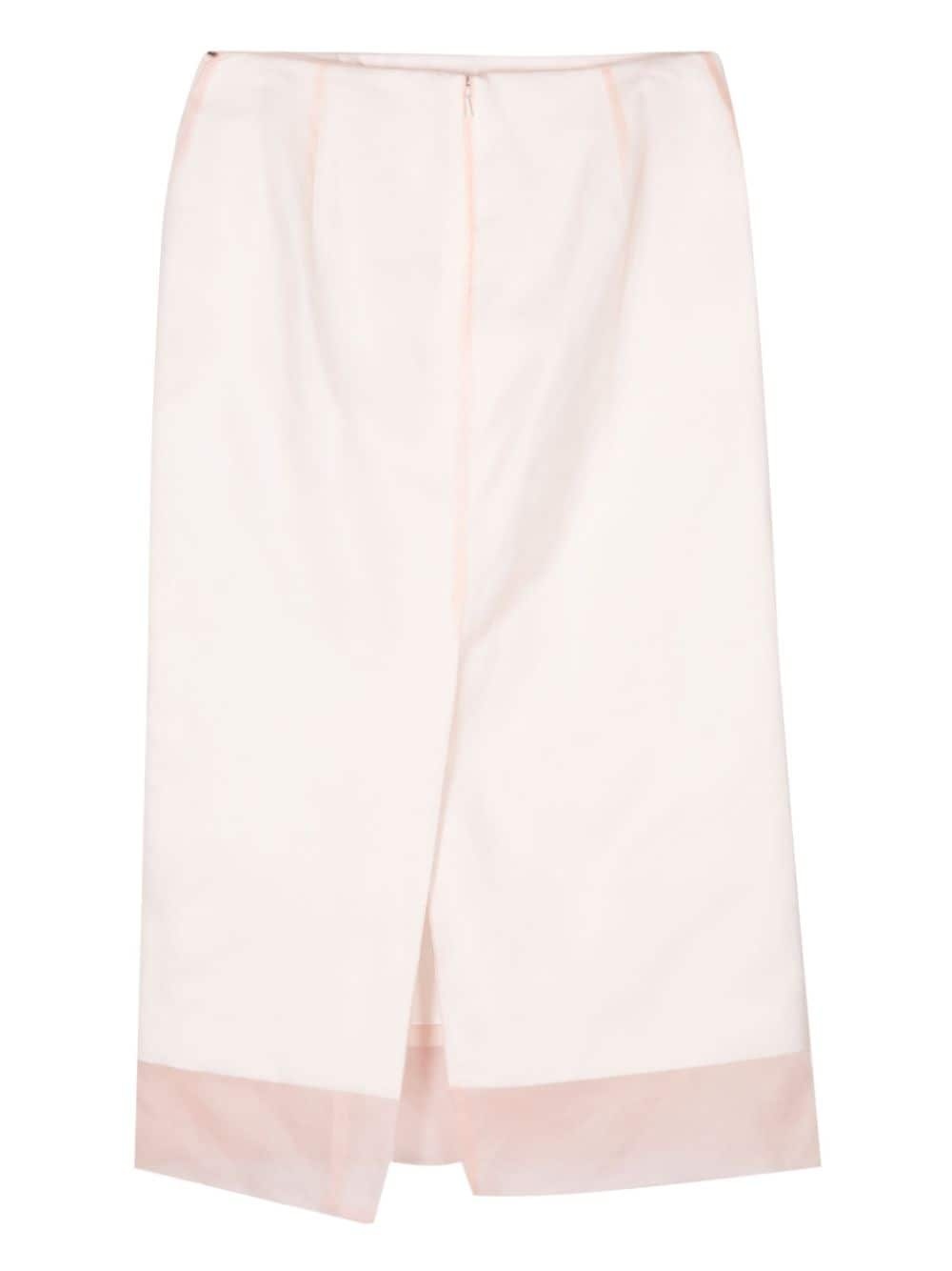 layered-design silk skirt - 2