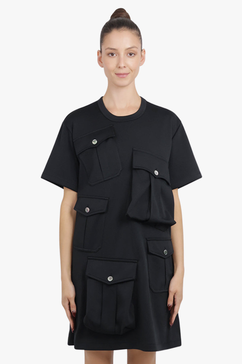 Comme Des Garçons S/S POCKET DETAIL MINI T-SHIRT DRESS | BLACK outlook