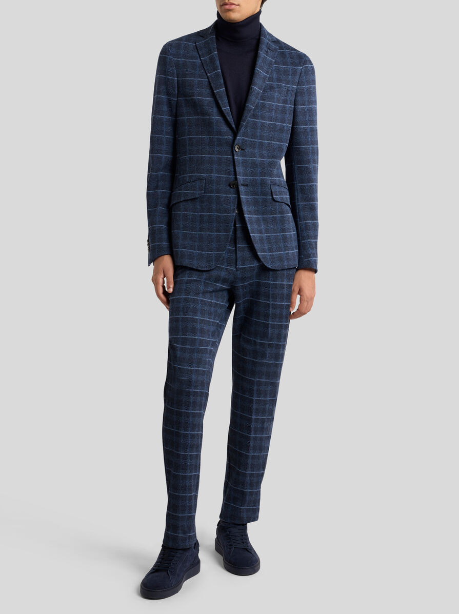 SINGLE-BREASTED JACKET WITH CHECK MOTIF - 2