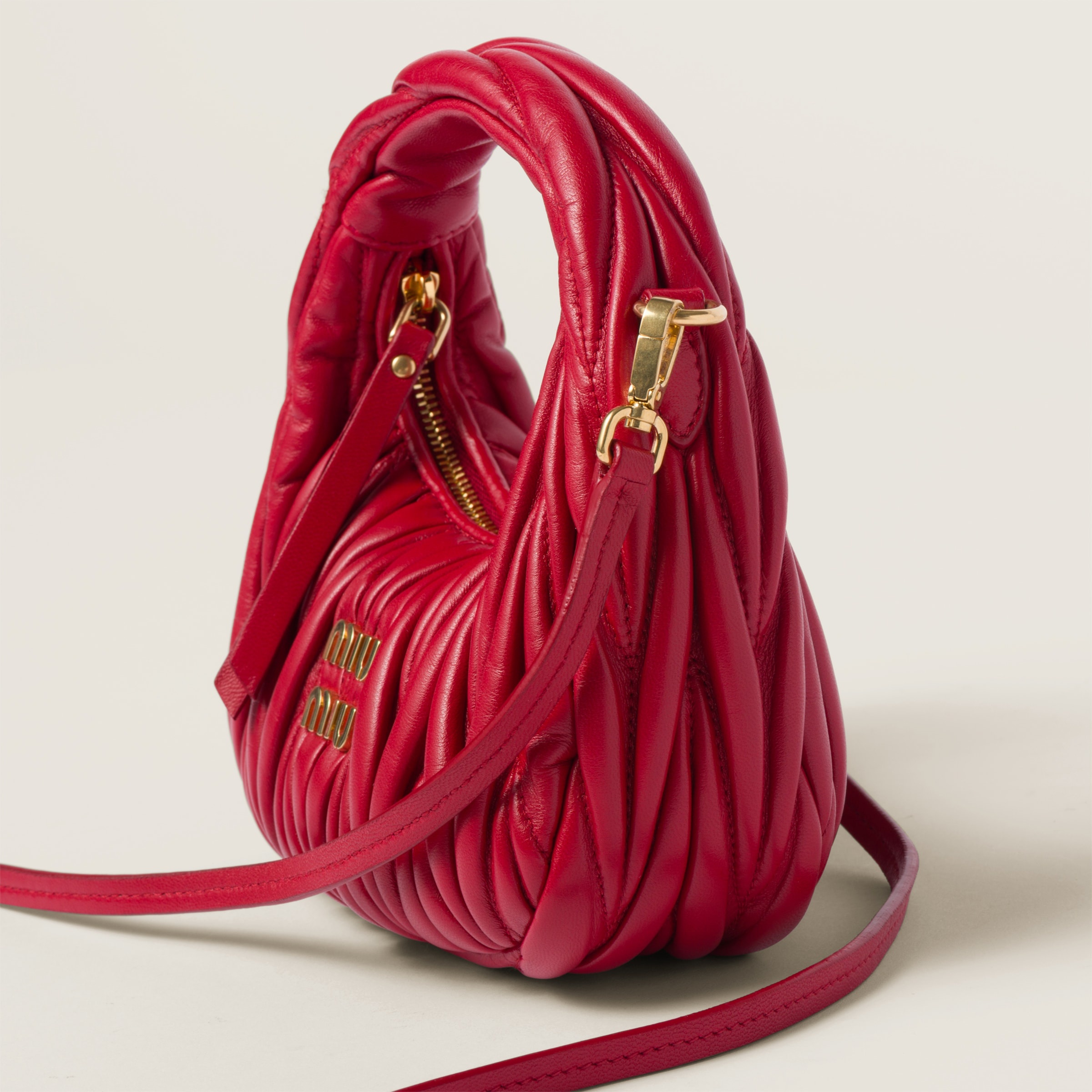 Wander matelassé nappa leather hobo mini-bag - 5