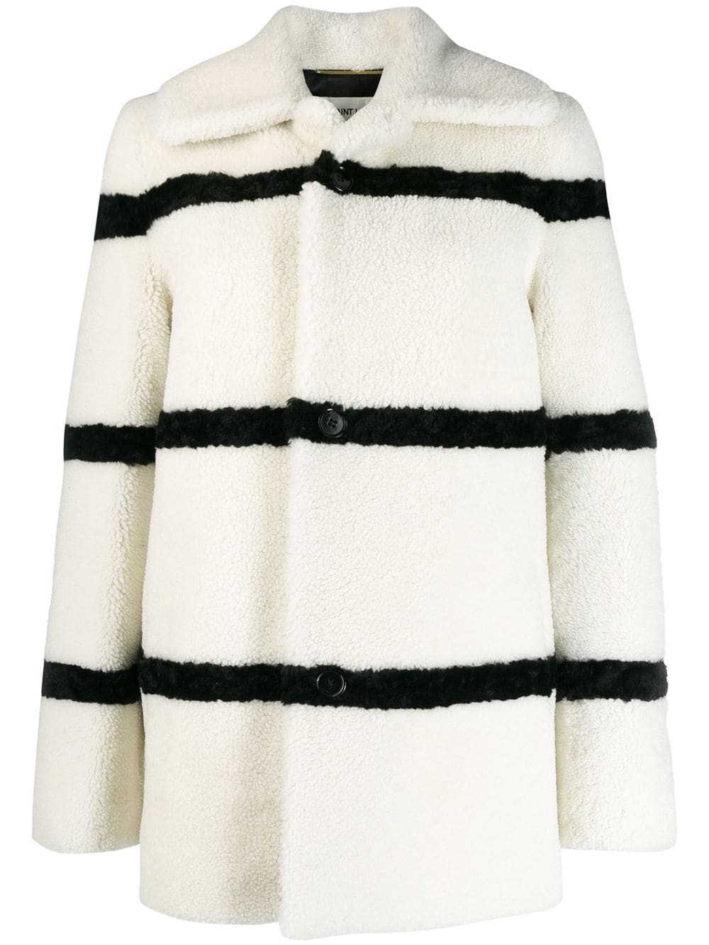 striped shearling coat - 1