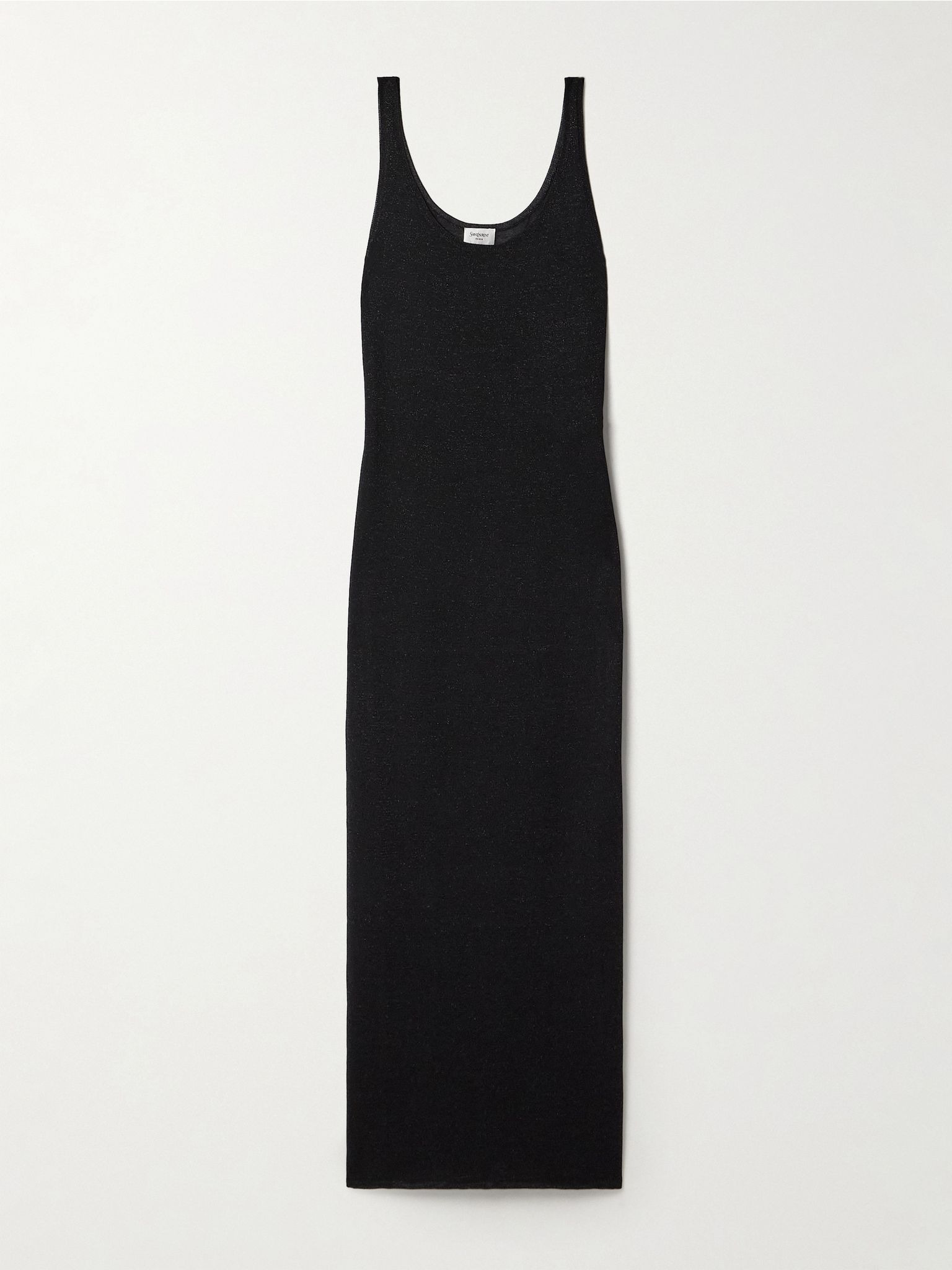 Metallic knitted maxi dress Black - 1