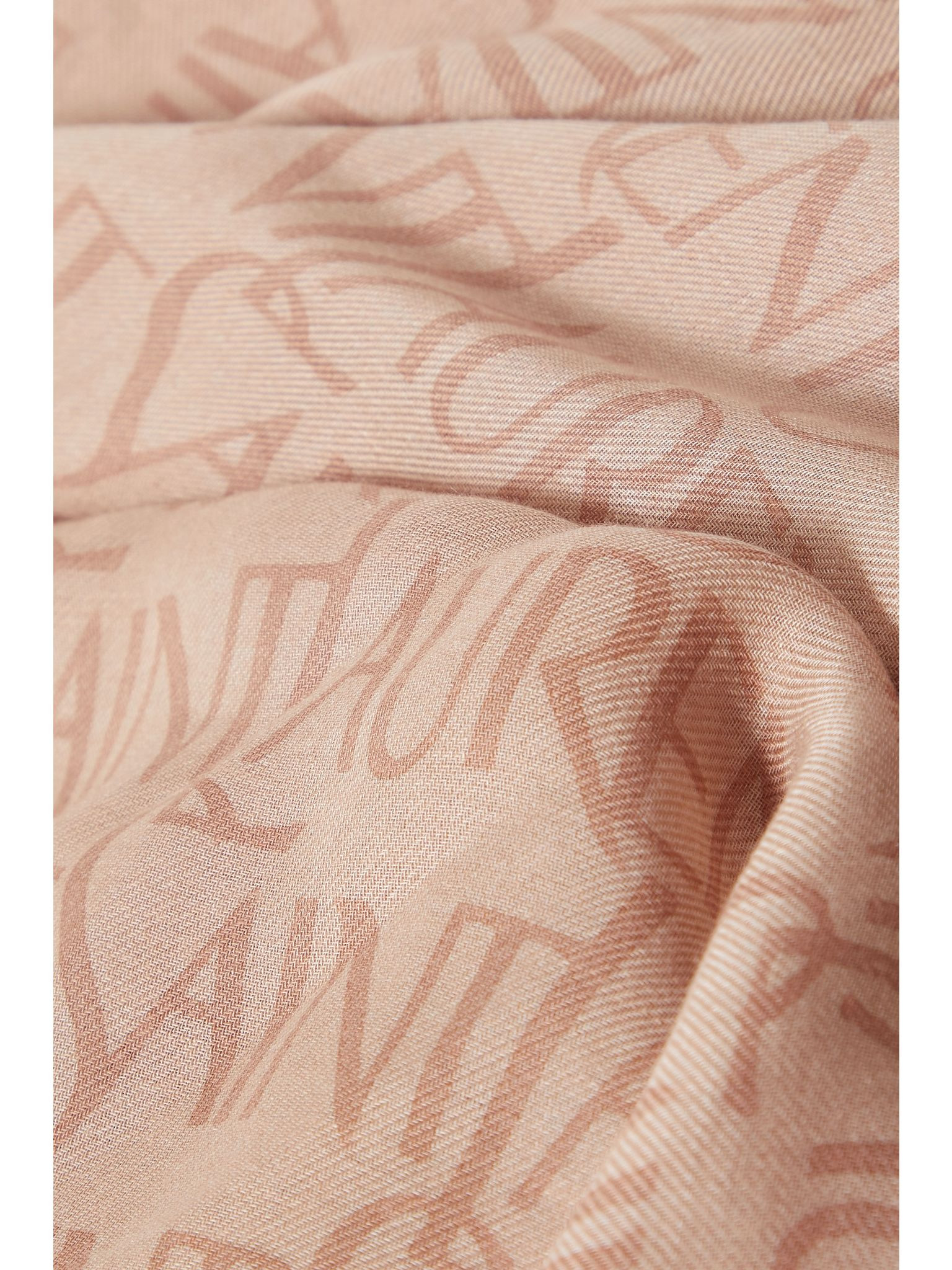 Printed modal and cashmere-blend twill scarf Beige - 3