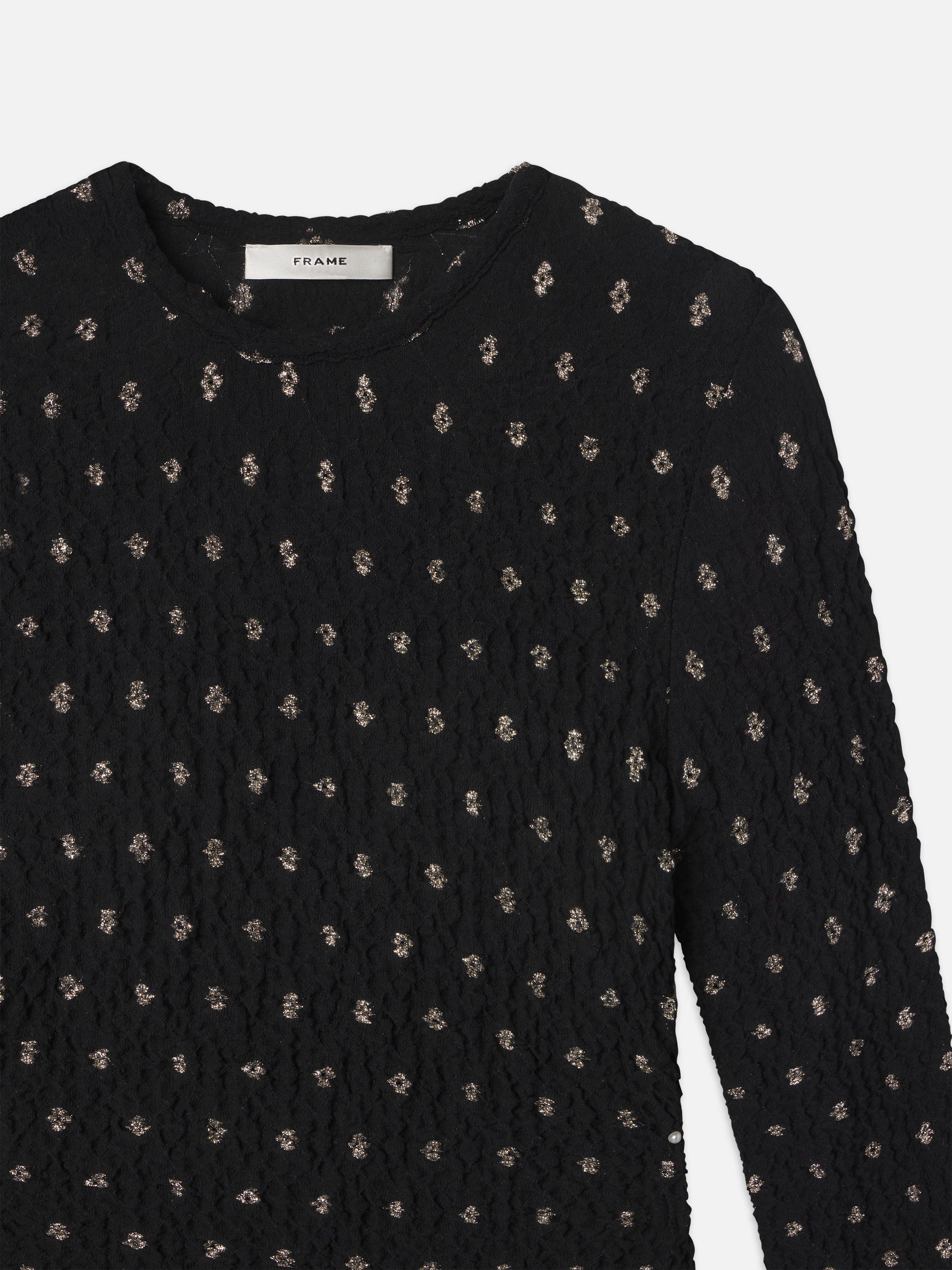 Dotted Stretch Mesh Top in Black Multi - 4