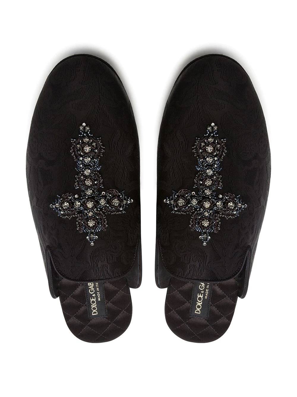 Young Pope cross-embroidered slippers - 4