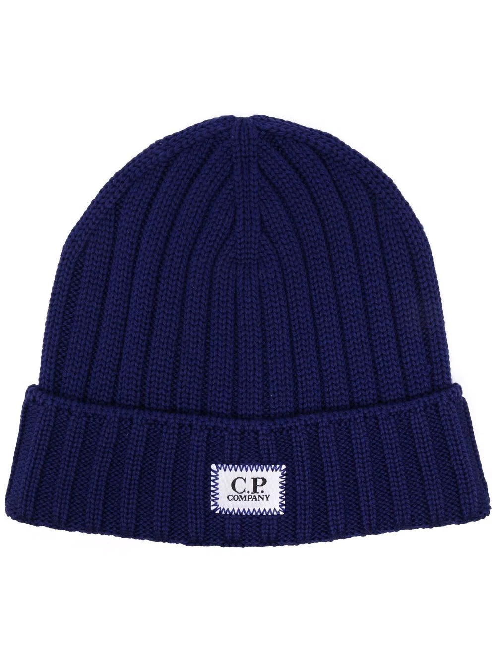 logo-patch ribbed-knit beanie - 1