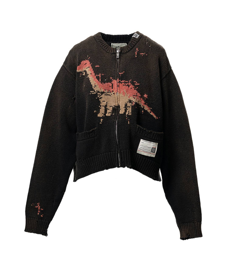 Dinosaur Jacquard Knit Cardigan 17