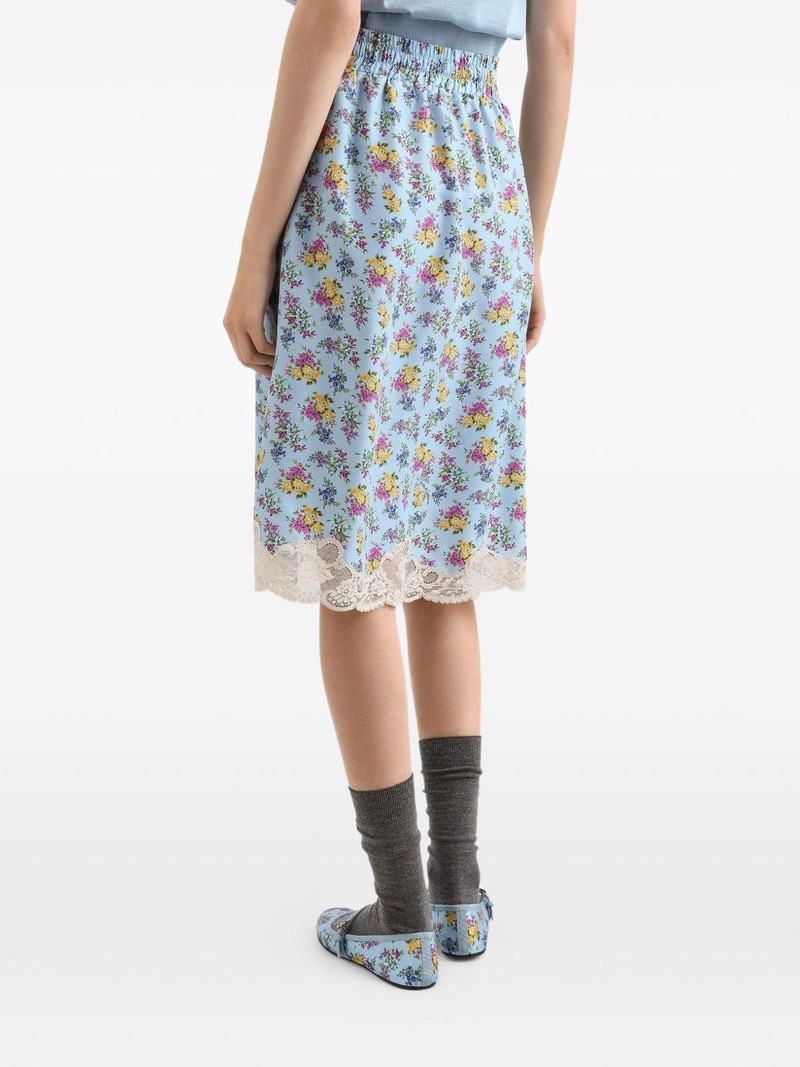 floral-print lace midi skirt 4