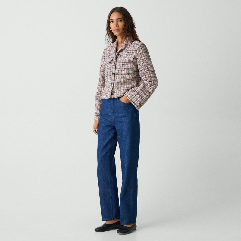 Theory Cropped Tweed Jacket in Cotton-Blend outlook