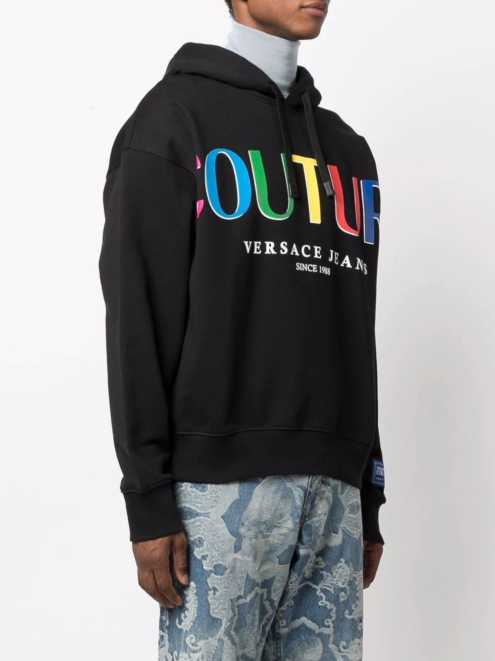 logo-print cotton hoodie - 3